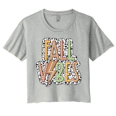 Fall Vibes Retro Autumn Patterns Women's Crop Top Tee