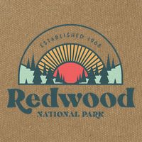 Family Vacation Retro Redwood National Park Cotton Canvas Backpack