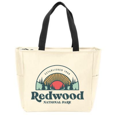 Family Vacation Retro Redwood National Park Zip Tote Bag