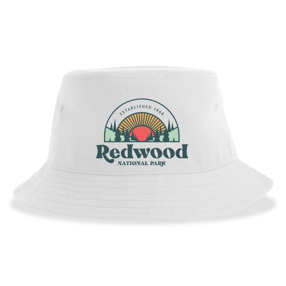 Family Vacation Retro Redwood National Park Sustainable Bucket Hat