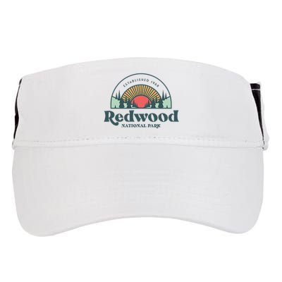 Family Vacation Retro Redwood National Park Adult Drive Performance Visor