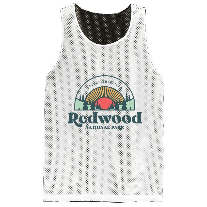 Family Vacation Retro Redwood National Park Mesh Reversible Basketball Jersey Tank