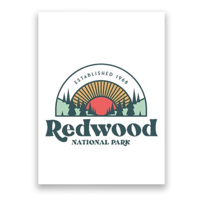 Family Vacation Retro Redwood National Park Poster