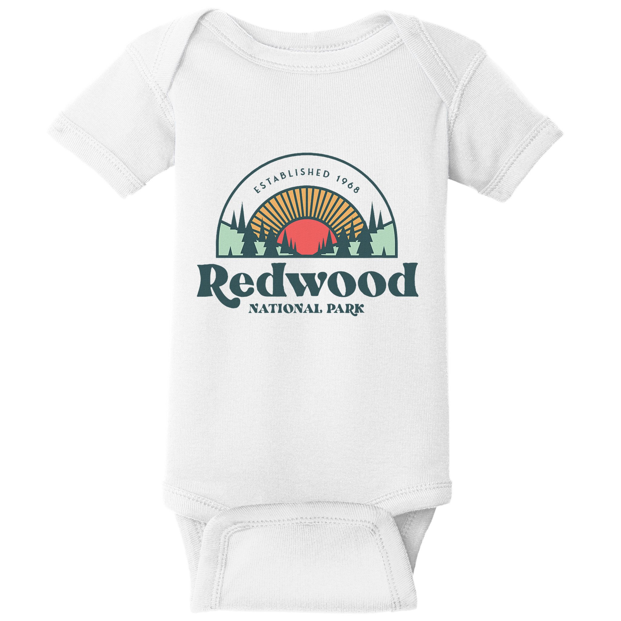 Family Vacation Retro Redwood National Park Baby Bodysuit