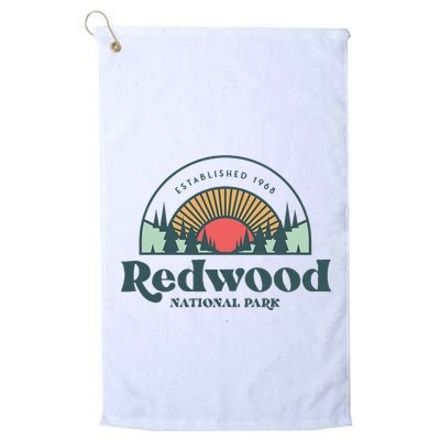 Family Vacation Retro Redwood National Park Golf Towel