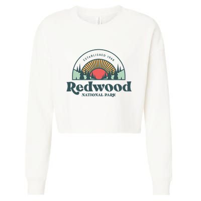Family Vacation Retro Redwood National Park Cropped Pullover Crew