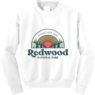 Family Vacation Retro Redwood National Park Kids Sweatshirt