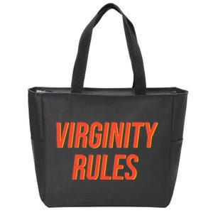 Funny Virginity Rules Funny Virgin Men Women Zip Tote Bag