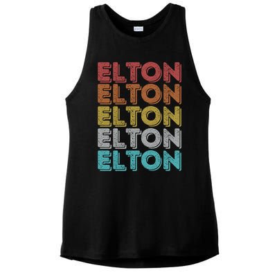 Funny Vintage Retro Elton Gift Ladies PosiCharge Tri-Blend Wicking Tank