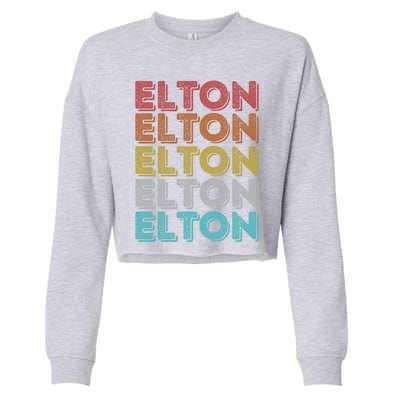 Funny Vintage Retro Elton Gift Cropped Pullover Crew