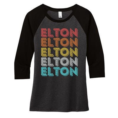 Funny Vintage Retro Elton Gift Women's Tri-Blend 3/4-Sleeve Raglan Shirt