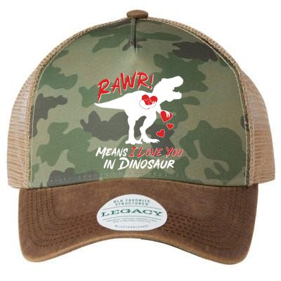 Funny Valentine Rawr Means I Love You In Dinosaur Trex Dinosaur Legacy Tie Dye Trucker Hat