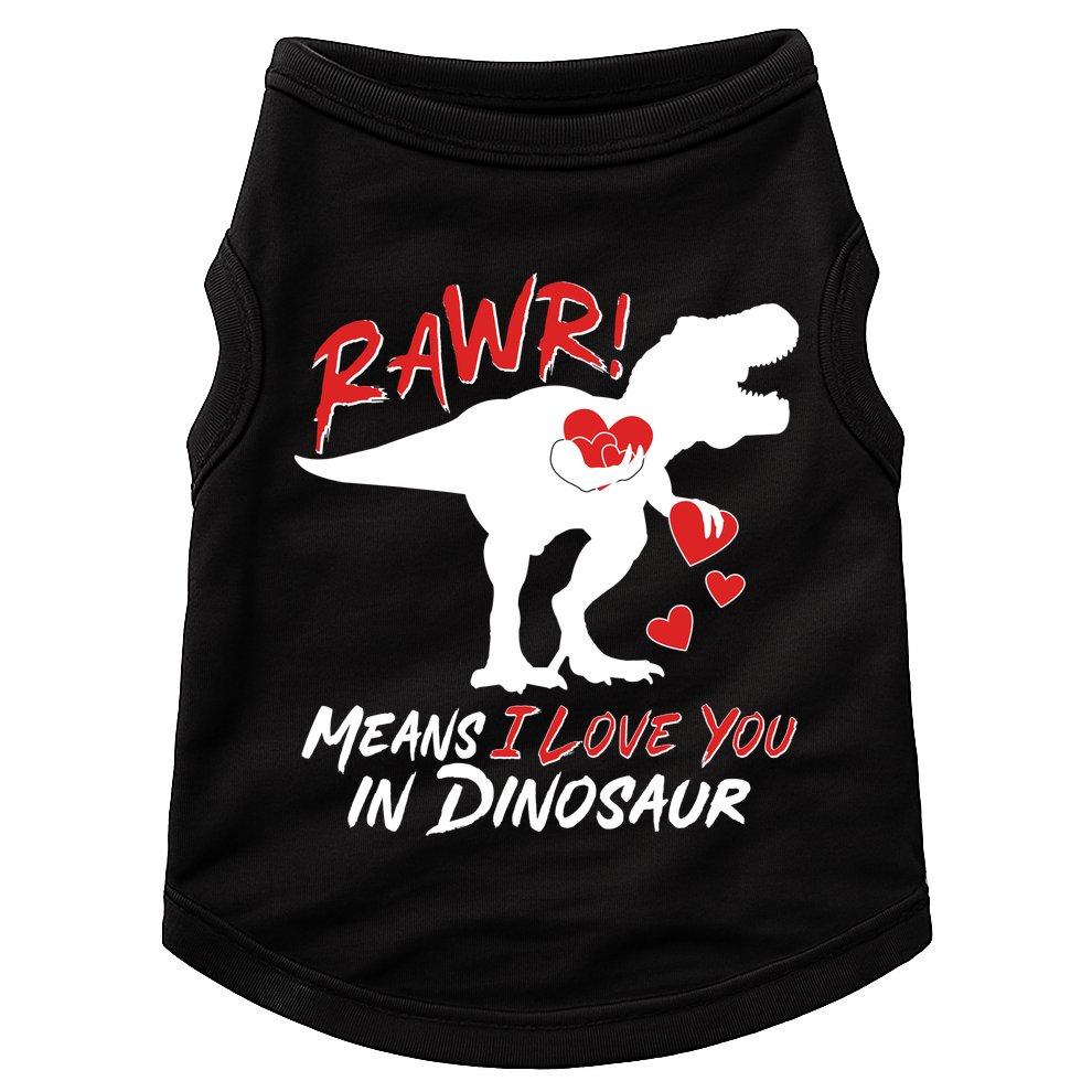Funny Valentine Rawr Means I Love You In Dinosaur Trex Dinosaur Doggie Tank