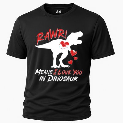 Funny Valentine Rawr Means I Love You In Dinosaur Trex Dinosaur Performance Shirt