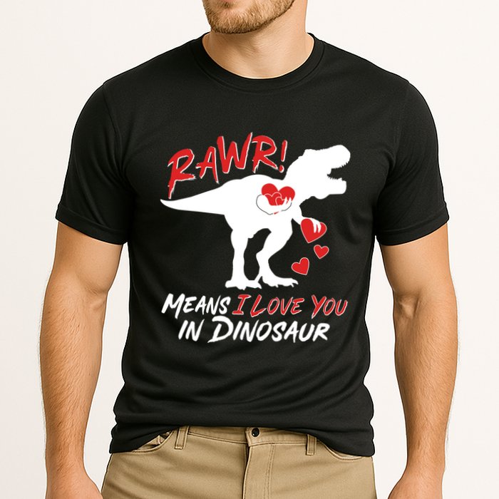 Funny Valentine Rawr Means I Love You In Dinosaur Trex Dinosaur Cooling Performance Crew T-Shirt
