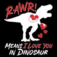 Funny Valentine Rawr Means I Love You In Dinosaur Trex Dinosaur Flatbill Hat