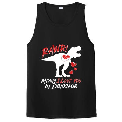 Funny Valentine Rawr Means I Love You In Dinosaur Trex Dinosaur PosiCharge Competitor Tank