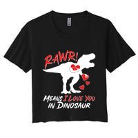 Funny Valentine Rawr Means I Love You In Dinosaur Trex Dinosaur Women's Crop Top Tee