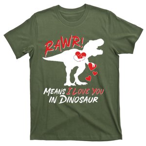 Funny Valentine Rawr Means I Love You In Dinosaur Trex Dinosaur T-Shirt