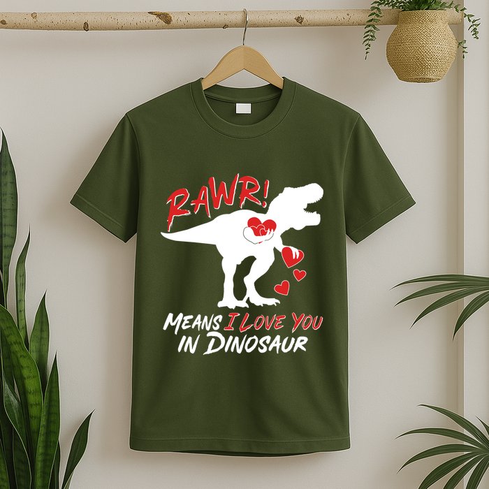 Funny Valentine Rawr Means I Love You In Dinosaur Trex Dinosaur T-Shirt