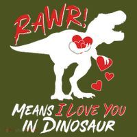 Funny Valentine Rawr Means I Love You In Dinosaur Trex Dinosaur T-Shirt