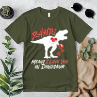 Funny Valentine Rawr Means I Love You In Dinosaur Trex Dinosaur Premium T-Shirt