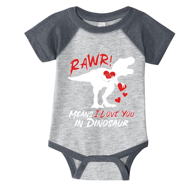 Funny Valentine Rawr Means I Love You In Dinosaur Trex Dinosaur Infant Baby Jersey Bodysuit