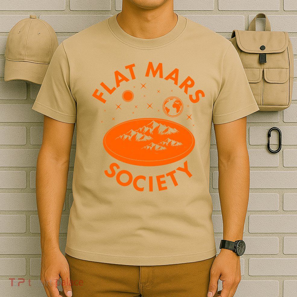 Funny Vintage Retro Flat Mars Society T-Shirt