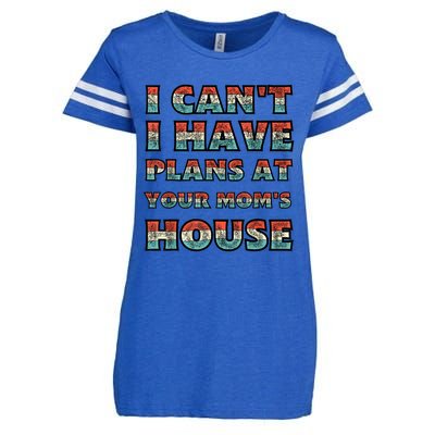 Funny Vintage Retro I Can't I Got Plans At Your Mom's House T Enza Ladies Jersey Football T-Shirt