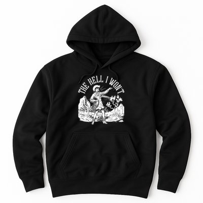Funny Vintage Retro The Hell I Won't Rebel Cowgirl Hoodie