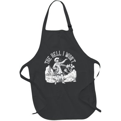 Funny Vintage Retro The Hell I Won't Rebel Cowgirl Apron