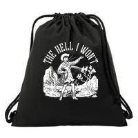 Funny Vintage Retro The Hell I Won't Rebel Cowgirl Drawstring Bag