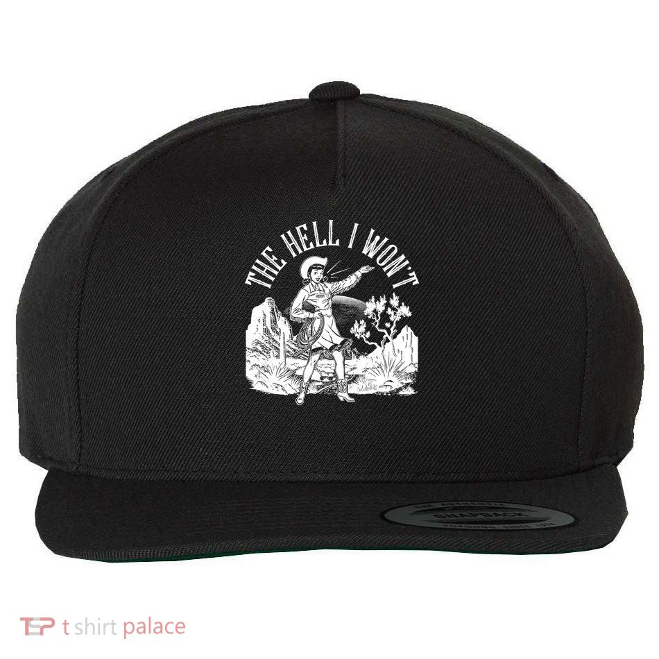 Funny Vintage Retro The Hell I Won't Rebel Cowgirl Wool Snapback Cap