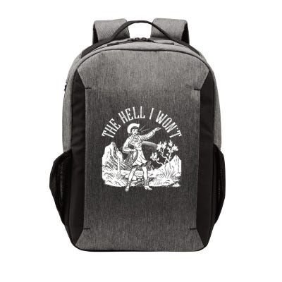 Funny Vintage Retro The Hell I Won't Rebel Cowgirl Vector Backpack