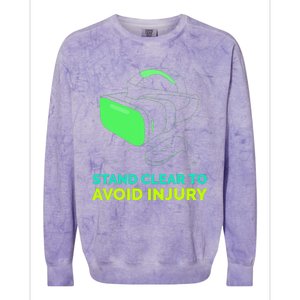 Funny Virtual Reality Hazard Vr Stay Clear To Avoid Injury Colorblast Crewneck Sweatshirt