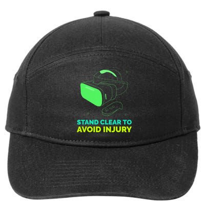 Funny Virtual Reality Hazard Vr Stay Clear To Avoid Injury 7-Panel Snapback Hat