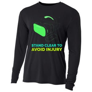 Funny Virtual Reality Hazard Vr Stay Clear To Avoid Injury Cooling Performance Long Sleeve Crew