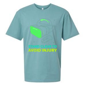 Funny Virtual Reality Hazard Vr Stay Clear To Avoid Injury Sueded Cloud Jersey T-Shirt