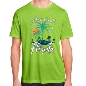 Family Vacation Retro Sunset Florida St Pete Beach Gift Adult ChromaSoft Performance T-Shirt