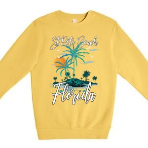 Family Vacation Retro Sunset Florida St Pete Beach Gift Premium Crewneck Sweatshirt