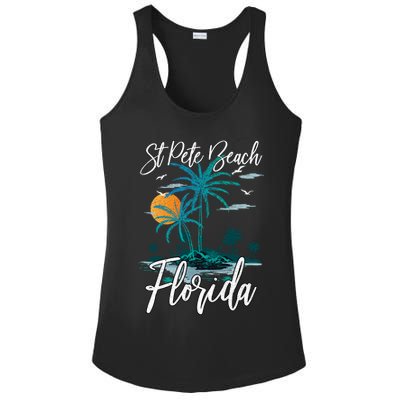 Family Vacation Retro Sunset Florida St Pete Beach Gift Ladies PosiCharge Competitor Racerback Tank