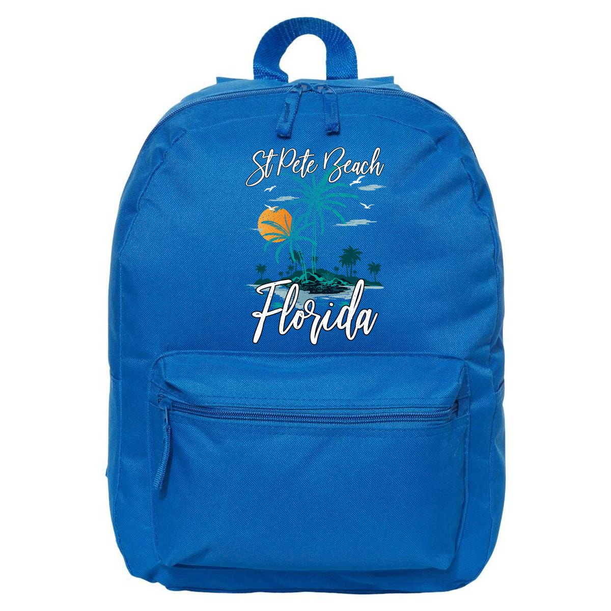 Family Vacation Retro Sunset Florida St Pete Beach Gift 16 in Basic Backpack