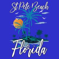 Family Vacation Retro Sunset Florida St Pete Beach Gift 16 in Basic Backpack