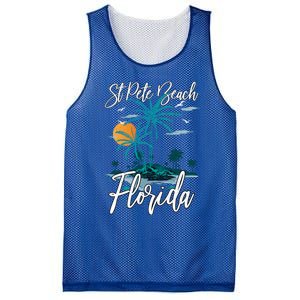 Family Vacation Retro Sunset Florida St Pete Beach Gift Mesh Reversible Basketball Jersey Tank