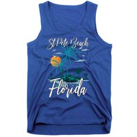 Family Vacation Retro Sunset Florida St Pete Beach Gift Tank Top