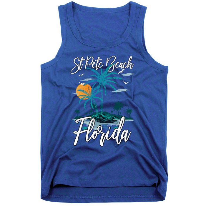 Family Vacation Retro Sunset Florida St Pete Beach Gift Tank Top