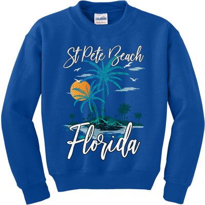 Family Vacation Retro Sunset Florida St Pete Beach Gift Kids Sweatshirt