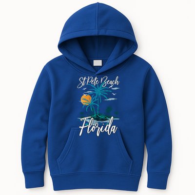 Family Vacation Retro Sunset Florida St Pete Beach Gift Kids Hoodie
