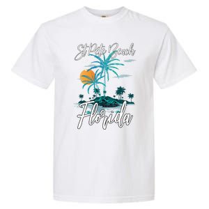 Family Vacation Retro Sunset Florida St Pete Beach Gift Garment-Dyed Heavyweight T-Shirt