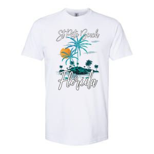 Family Vacation Retro Sunset Florida St Pete Beach Gift Softstyle CVC T-Shirt